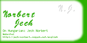 norbert jech business card